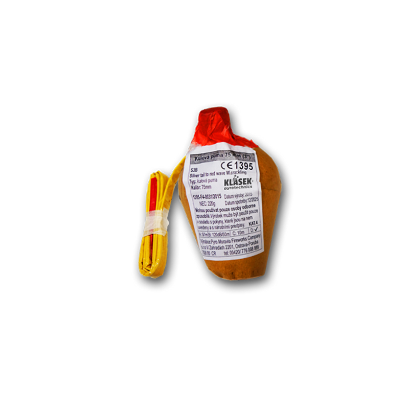 Shell 75mm blood red+silver strobe